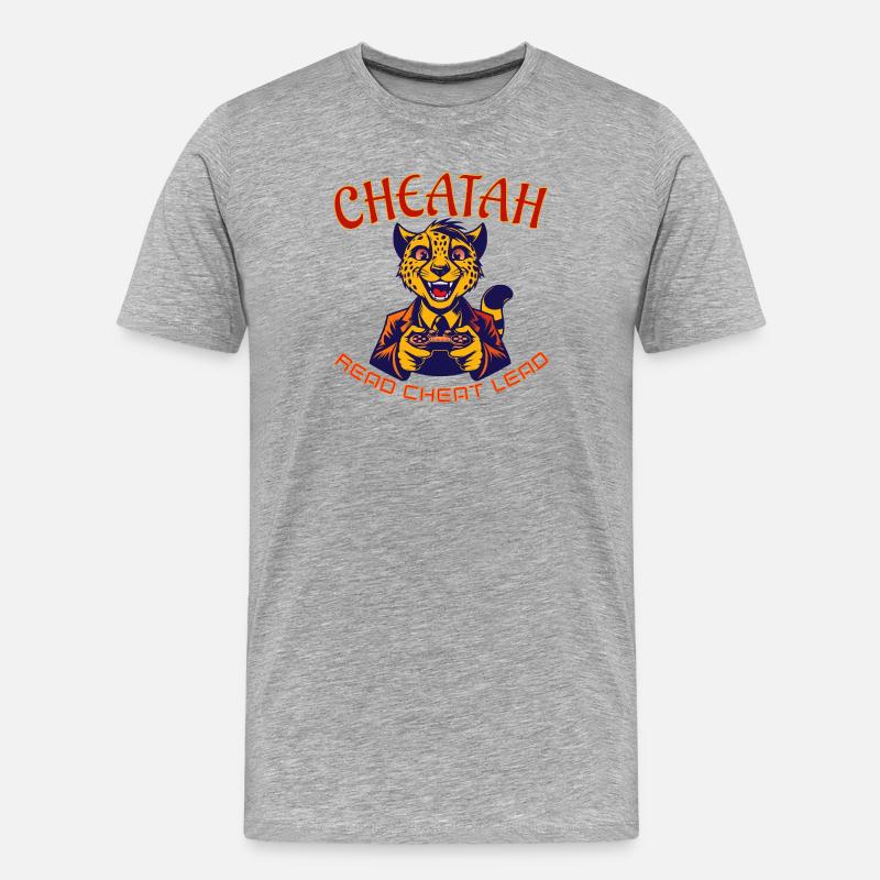 Cheatah Gaming Maskottchen Design - Männer Premium Bio T-Shirt - Grau meliert