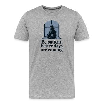 Motif réfléchissant de solitude et de jour de pluie - T-shirt bio Premium Homme - gris chiné - Devant - Damien (186cm)