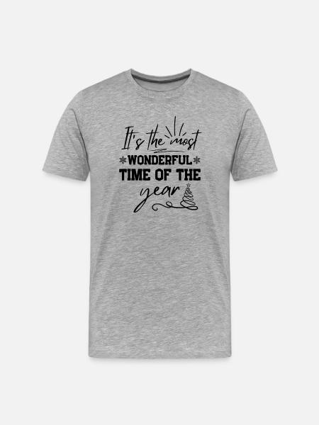 Christmas Quote Christmastree - Männer Premium Bio T-Shirt - Grau meliert
