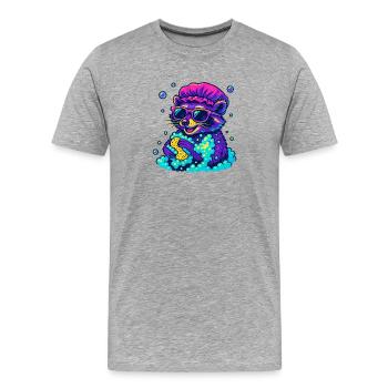 Neon Raccoon - Men's Premium Organic T-Shirt - heather grey - Front - Damien (186cm)