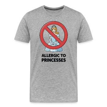 Allergic To Princesses - Funny Sassy Attitude - Men's Premium Organic T-Shirt - heather grey - Front - Damien (186cm)