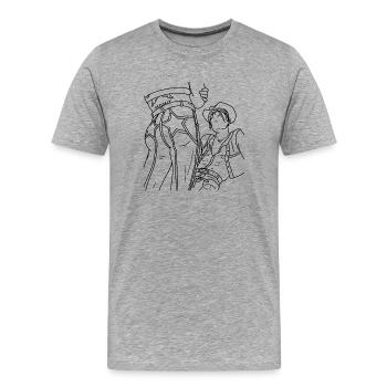 Cowboy - Men's Premium Organic T-Shirt - heather grey - Front - Damien (186cm)