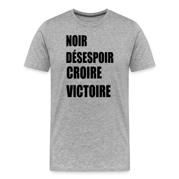VICTOIRE - T-shirt bio Premium Homme - gris chiné - Devant - Damien (186cm)