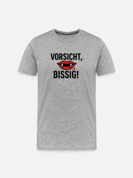 Vampiric Warning Bloody Style - Men's Premium Organic T-Shirt - heather grey