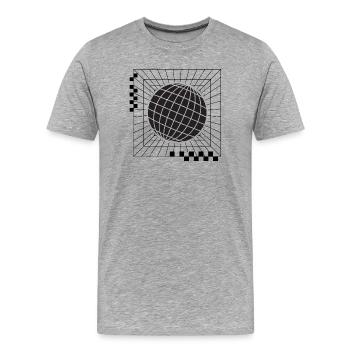 Geometrisches globales Kugeldesign - Männer Premium Bio T-Shirt - Grau meliert - Vorne - Damien (186cm)