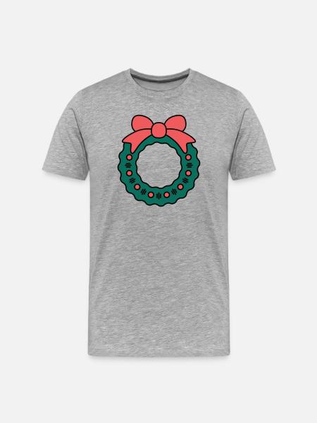 Wreath for Christmas - Men's Premium Organic T-Shirt - heather grey