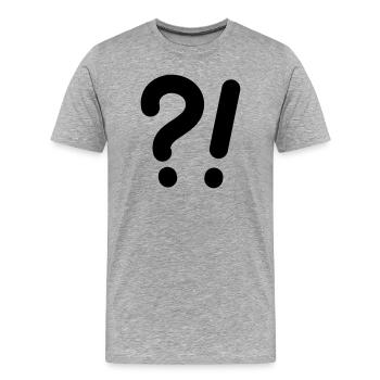 Question marks and exclamation marks - Men's Premium Organic T-Shirt - heather grey - Front - Damien (186cm)