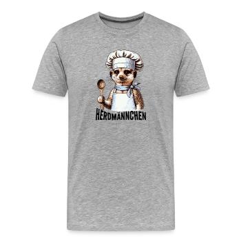 Gastronomy Gastro Chef Outfit Herdmännchen Lustig - Men's Premium Organic T-Shirt - heather grey - Front - Damien (186cm)