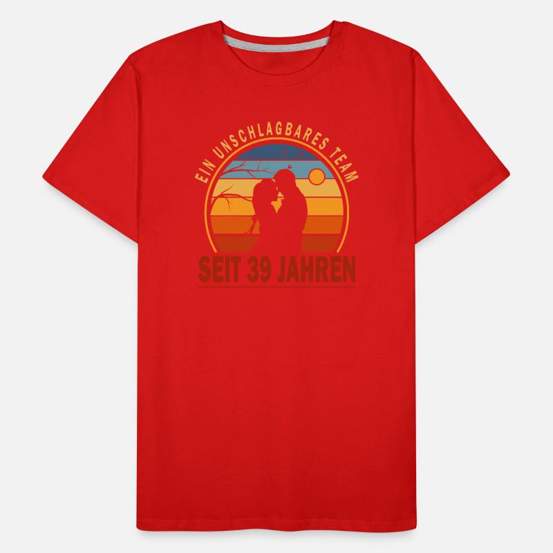 39 Jahre Beziehung Geschenk Ehemann Ehefrau Männer Premium Bio T-Shirt