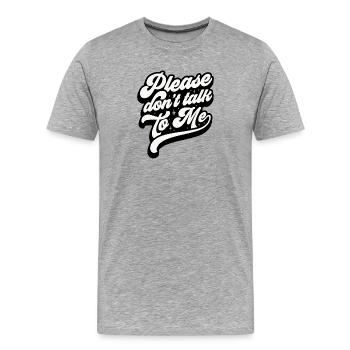 Message expressif dans un style moderne - T-shirt bio Premium Homme - gris chiné - Devant - Damien (186cm)