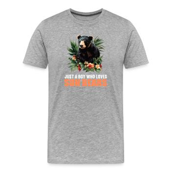Sun Bear Malaienbär - Männer Premium Bio T-Shirt - Grau meliert - Vorne - Damien (186cm)