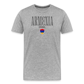 Originaire d’Arménie, né en Arménie - T-shirt bio Premium Homme - gris chiné - Devant - Damien (186cm)
