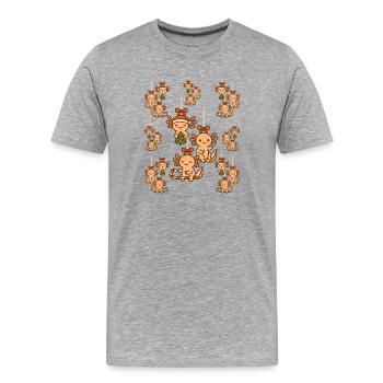 Axolotl Weihnachtsbaumschmuck süß - Männer Premium Bio T-Shirt - Grau meliert - Vorne - Damien (186cm)
