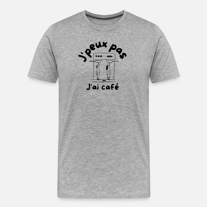 Ich kann keinen Kaffee trinken - Männer Premium Bio T-Shirt - Grau meliert