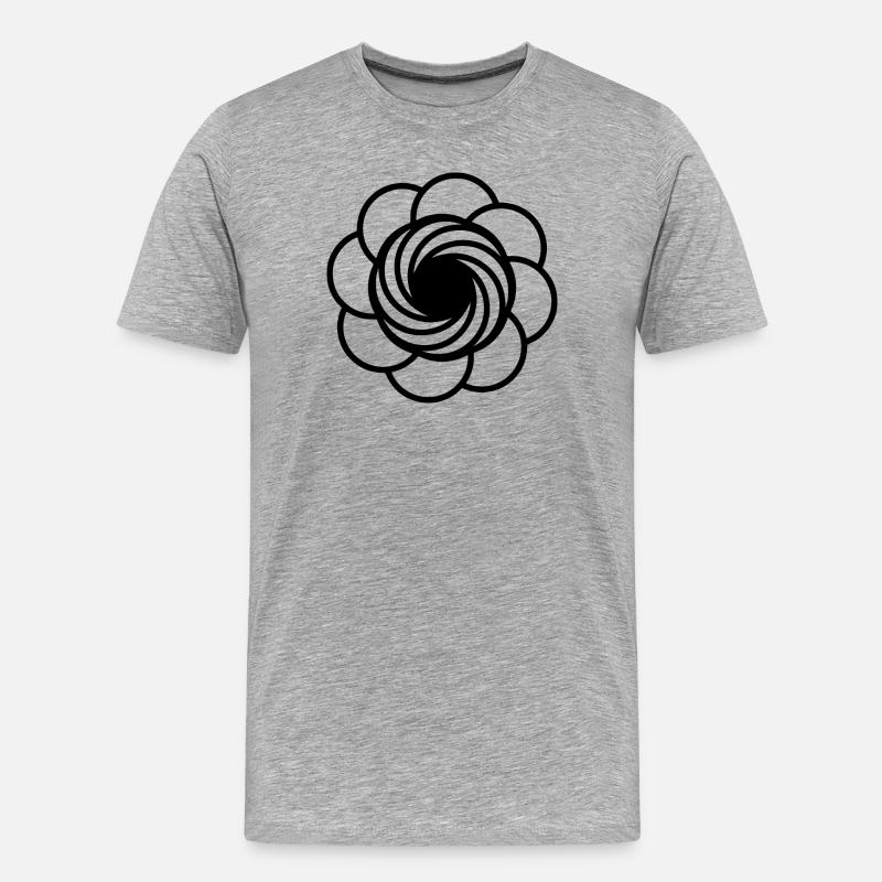 Kosmische Vortex-Blume - Männer Premium Bio T-Shirt - Grau meliert