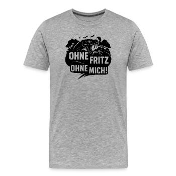 Sans Fritz Sans moi - T-shirt bio Premium Homme - gris chiné - Devant - Damien (186cm)