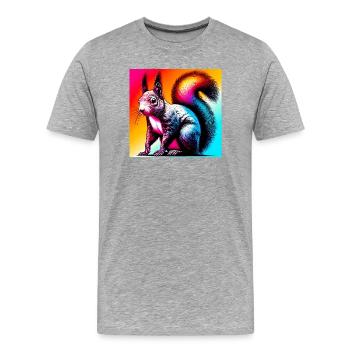 squirrel - Men's Premium Organic T-Shirt - heather grey - Front - Damien (186cm)