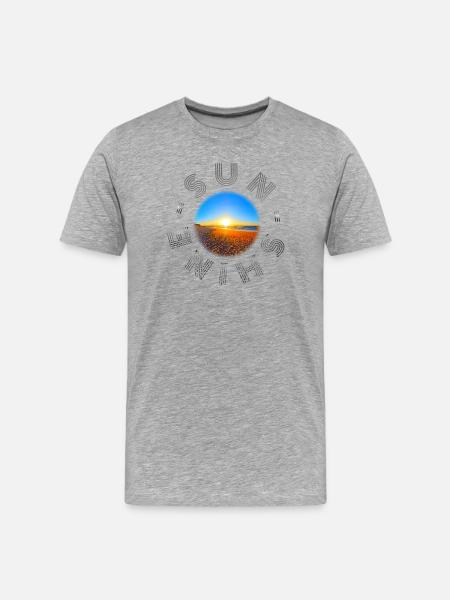 Sunset on the beach illustration - Men's Premium Organic T-Shirt - heather grey