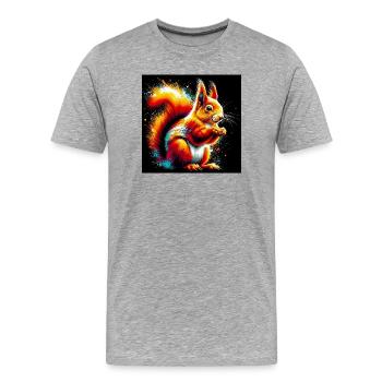 squirrel - Men's Premium Organic T-Shirt - heather grey - Front - Damien (186cm)