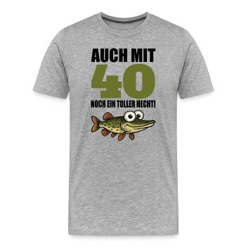 40. Geburtstag Lustig Männer Toller Hecht Geschenk - Männer Premium Bio T-Shirt - Grau meliert - Vorne - Damien (186cm)