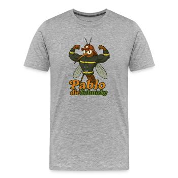 Firefighter Pablo - Men's Premium Organic T-Shirt - heather grey - Front - Damien (186cm)