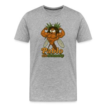 Rastaman Pablo - Männer Premium Bio T-Shirt - Grau meliert - Vorne - Damien (186cm)