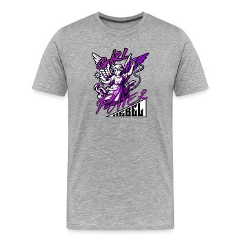 Engelsrebell - Männer Premium Bio T-Shirt - Grau meliert - Vorne - Damien (186cm)