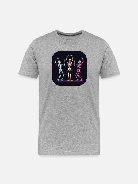 Halloween Skeleton Dancer Dancing - Men's Premium Organic T-Shirt - heather grey