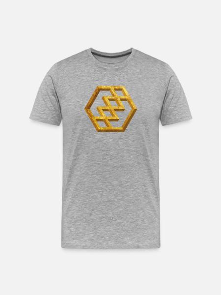 Golden Geometric Pattern - Men's Premium Organic T-Shirt - heather grey