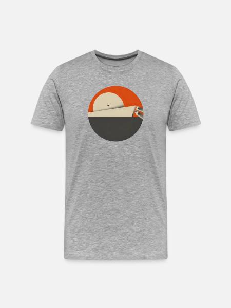 Sunset red with geometric minimalism - Men's Premium Organic T-Shirt - heather grey