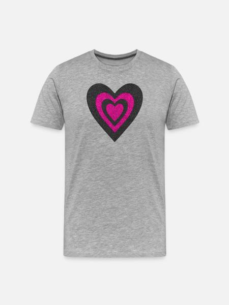Cœurs - T-shirt bio Premium Homme - gris chiné