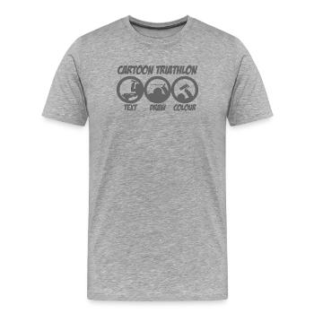 Dessin animéTriathlon - T-shirt bio Premium Homme - gris chiné - Devant - Damien (186cm)