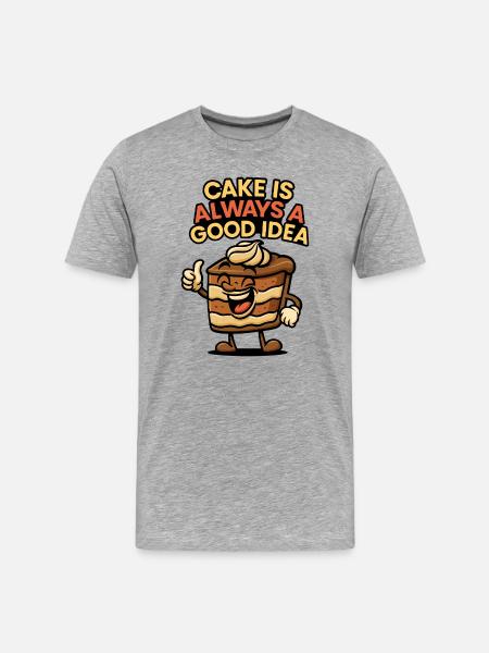 Cake Cake With Humor - Men's Premium Organic T-Shirt - heather grey