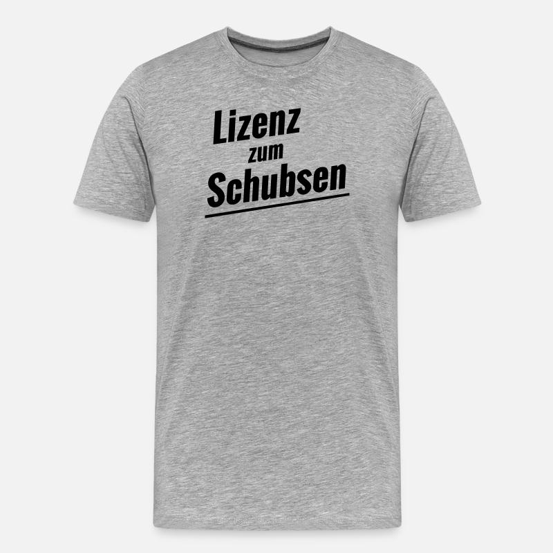 Lizenz zum Schubsen - Männer Premium Bio T-Shirt - Grau meliert
