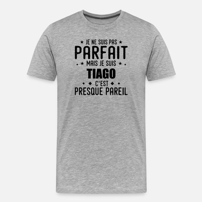 Tiago: authentisch, unvollkommen, oberflächlich, perfekt - Männer Premium Bio T-Shirt - Grau meliert