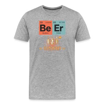 Science-Inspired Elemental BeerT-Shirt Design - Men's Premium Organic T-Shirt - heather grey - Front - Damien (186cm)