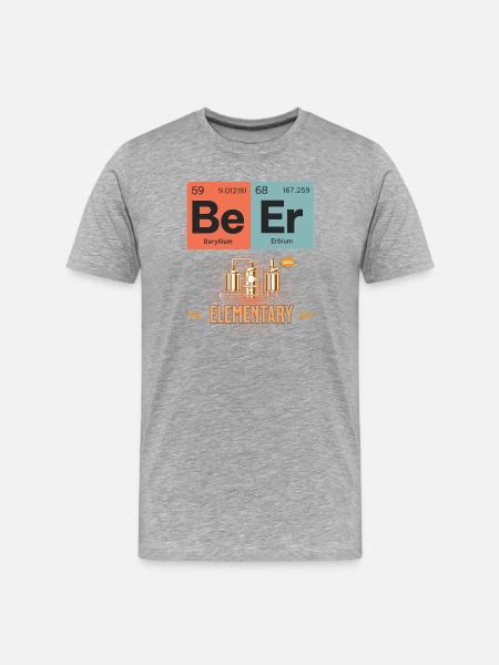 Science-Inspired Elemental BeerT-Shirt Design - Men's Premium Organic T-Shirt - heather grey