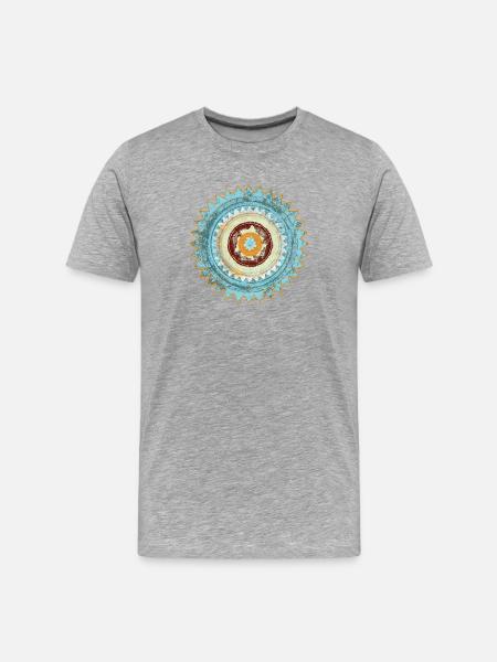 Abstract Zen Mandala Design - Men's Premium Organic T-Shirt - heather grey