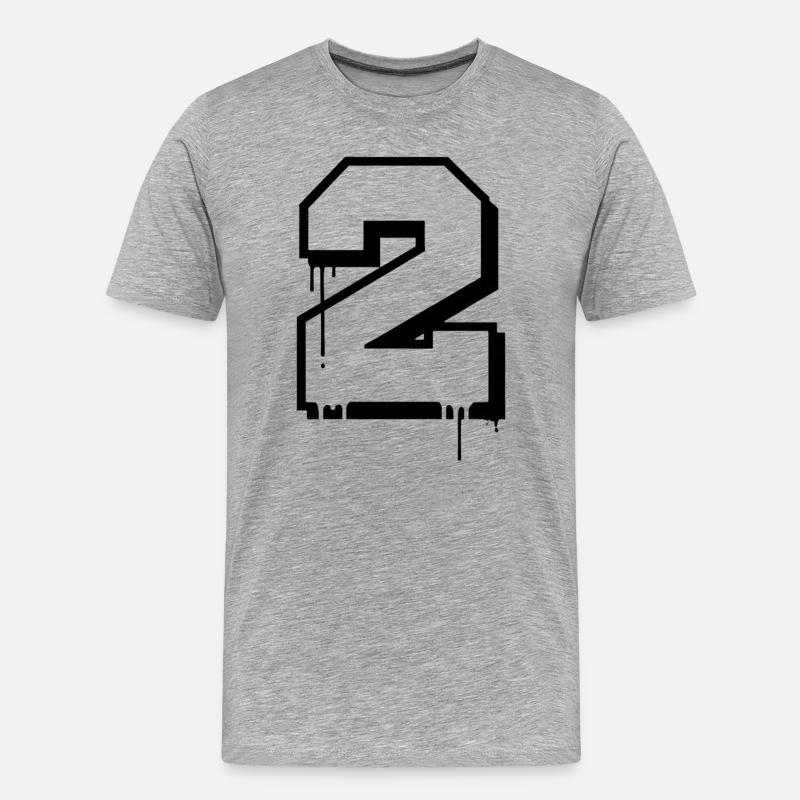 Graffiti Nummer 2 Urban Kunst Design - Männer Premium Bio T-Shirt - Grau meliert