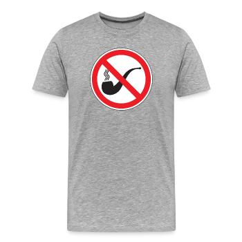 No Smoking Pipe Sign, Signage - Men's Premium Organic T-Shirt - heather grey - Front - Damien (186cm)