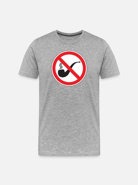 No Smoking Pipe Sign, Signage - Men's Premium Organic T-Shirt - heather grey