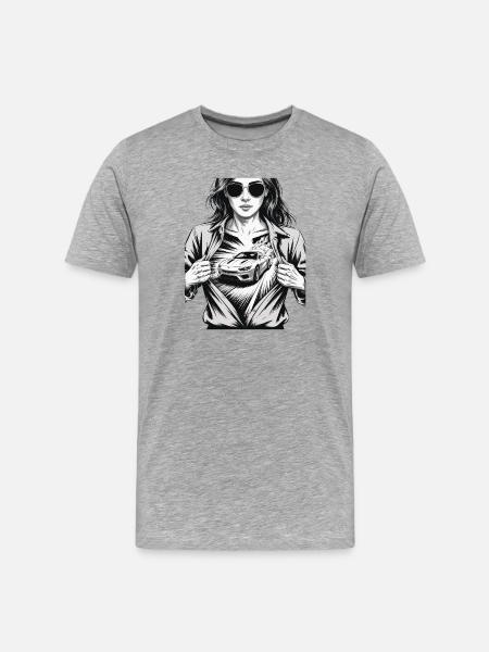 Conception de voiture de course - T-shirt bio Premium Homme - gris chiné