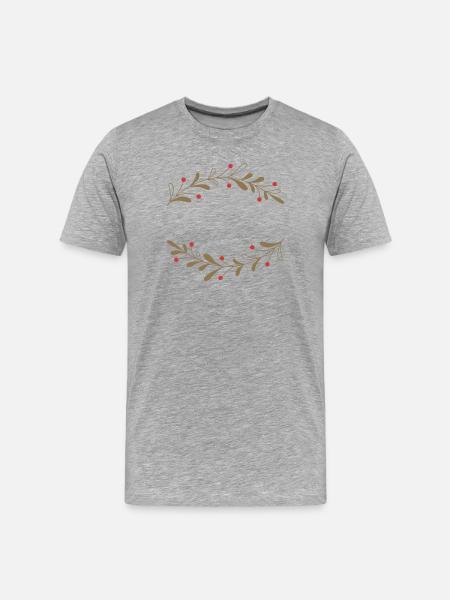Filigraner Herbstlaubkranz - Männer Premium Bio T-Shirt - Grau meliert