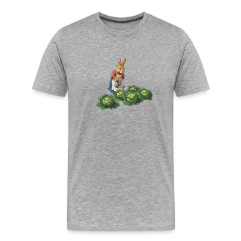 Lapine Jardinière Prend Soin Des Choux - T-shirt bio Premium Homme - gris chiné - Devant - Damien (186cm)