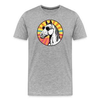 Casual horse sunglasses design - Men's Premium Organic T-Shirt - heather grey - Front - Damien (186cm)