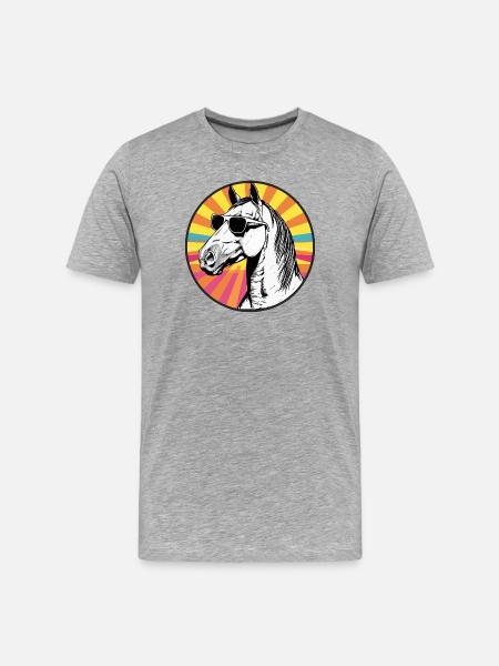 Casual horse sunglasses design - Men's Premium Organic T-Shirt - heather grey