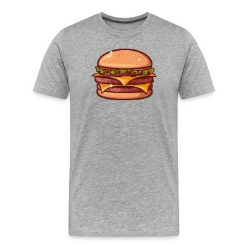 Juicy Cheeseburger - Men's Premium Organic T-Shirt - heather grey - Front - Damien (186cm)