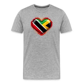 Jamaïque Trinité-et-Tobago - T-shirt bio Premium Homme - gris chiné - Devant - Damien (186cm)