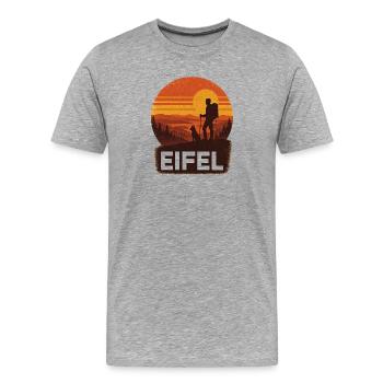 T-shirt Eifel Wanderlust Nature Montagnes Aventure en plein air - T-shirt bio Premium Homme - gris chiné - Devant - Damien (186cm)