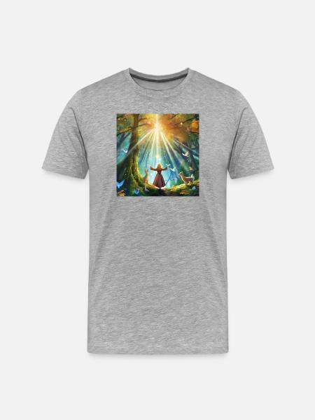 Mystical Forest - Feel the nature - Men's Premium Organic T-Shirt - heather grey